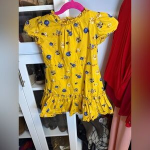 Janie and Jack Yellow and Blue Floral Dress Size 5